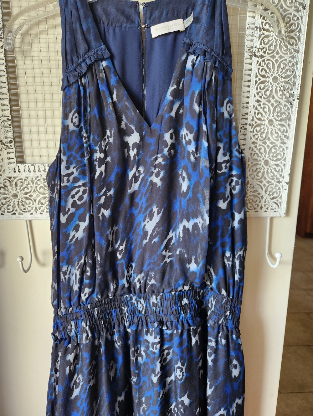 Ramy Brook sz S Blue Leopard Silk Dress Flowy - Picture 4 of 15
